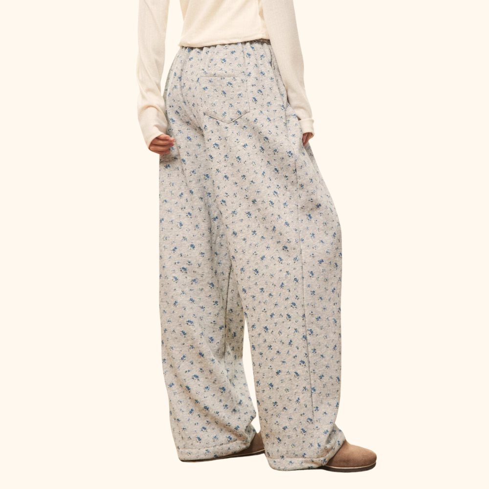 Women's Blue Floral Sweatpants