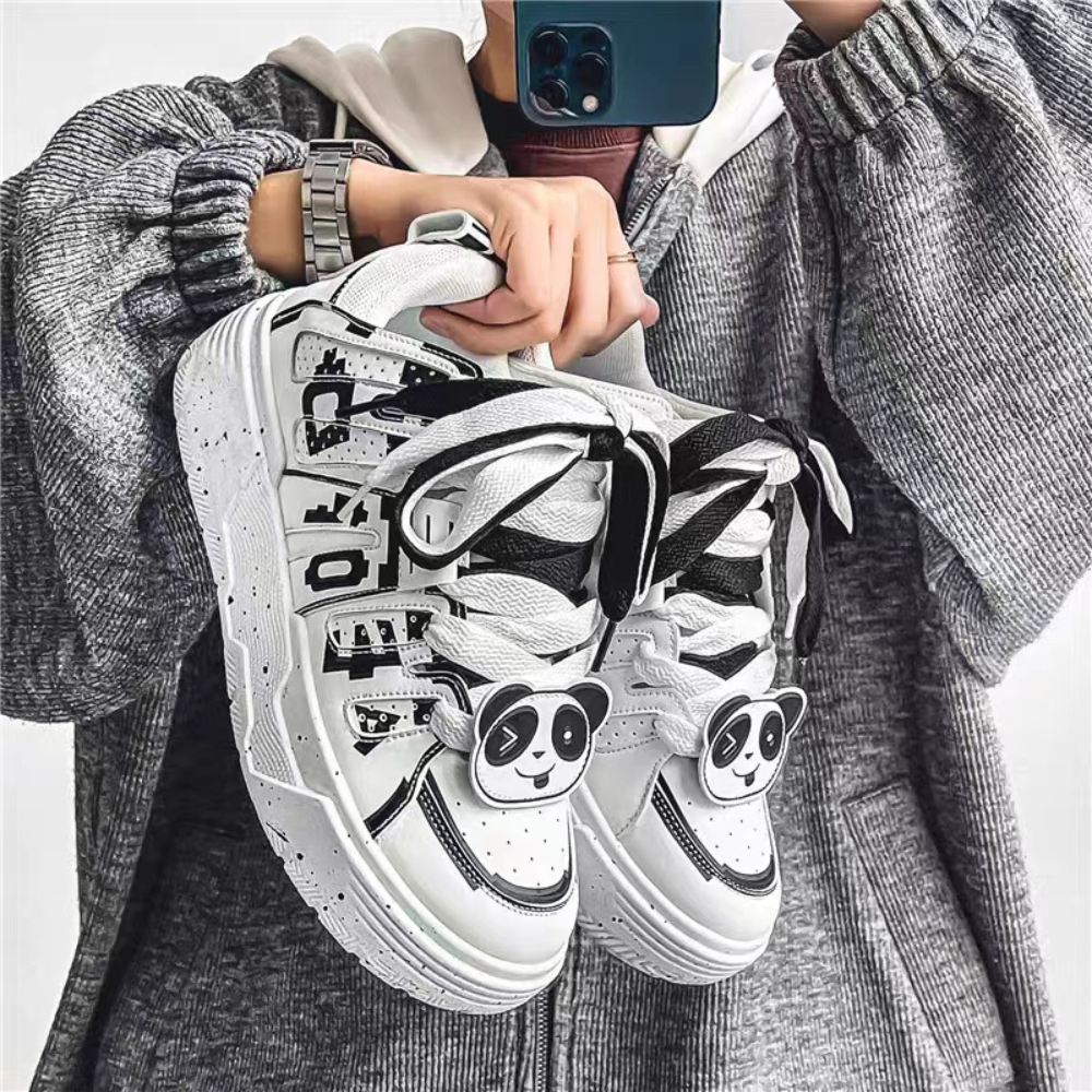 Urban Cartoon Panda Patchwork Sneaker
