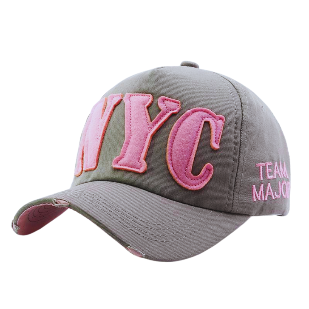 Distressed Street Baseball Cap With Embroidered Letters