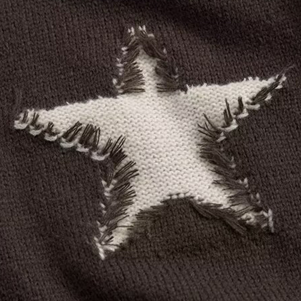 Star Stitching Hooded Sweater