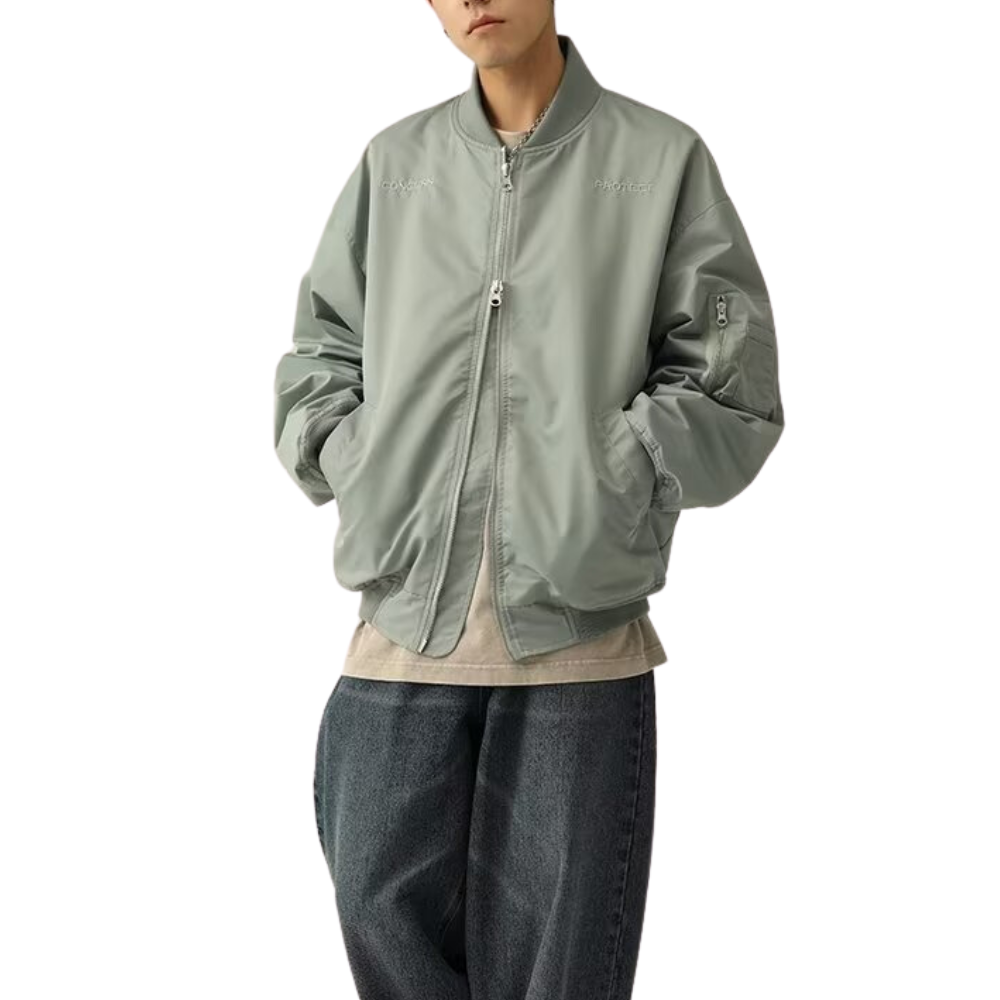 Japanese Plain Letter Embroidered Jacket