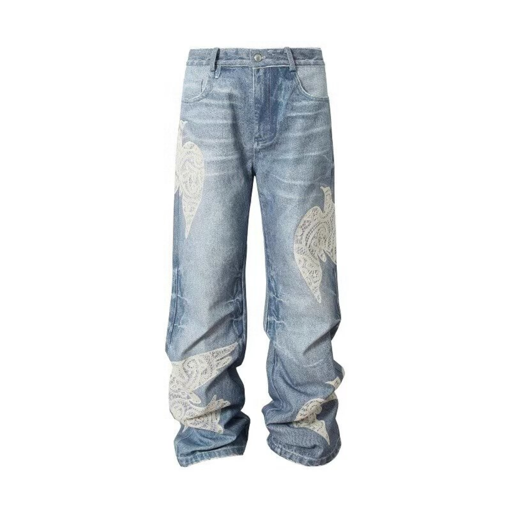 Unseen Echoes Freedom in Stitches Jeans