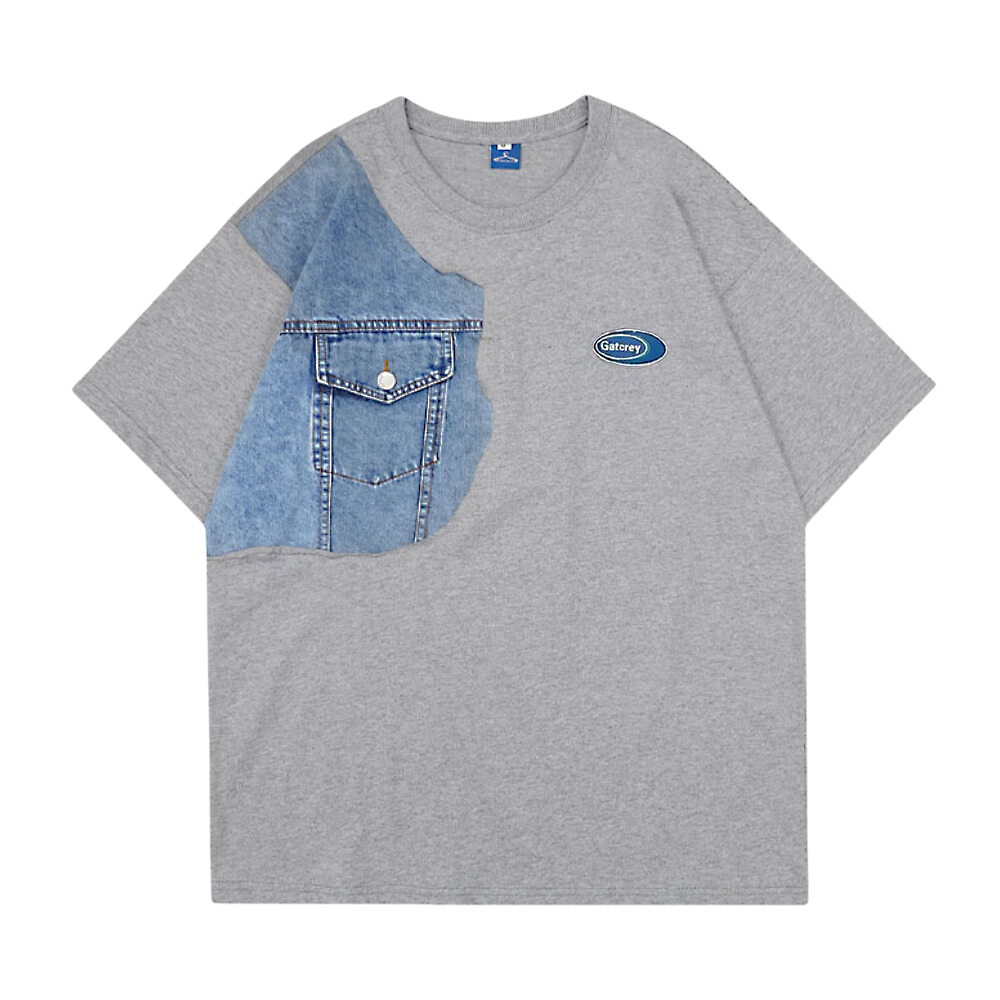Japanese Denim Spliced T-shirt