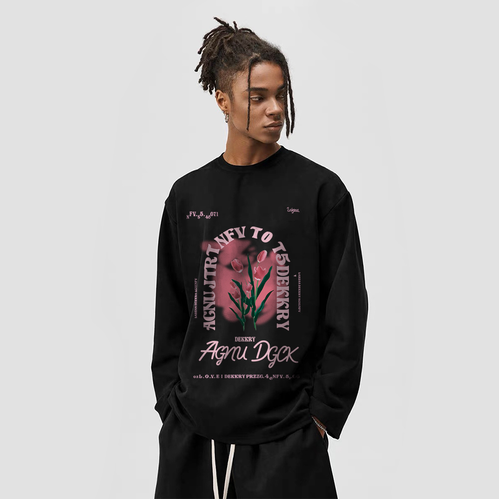 Romantic Tulip Print Long Sleeve Shirt