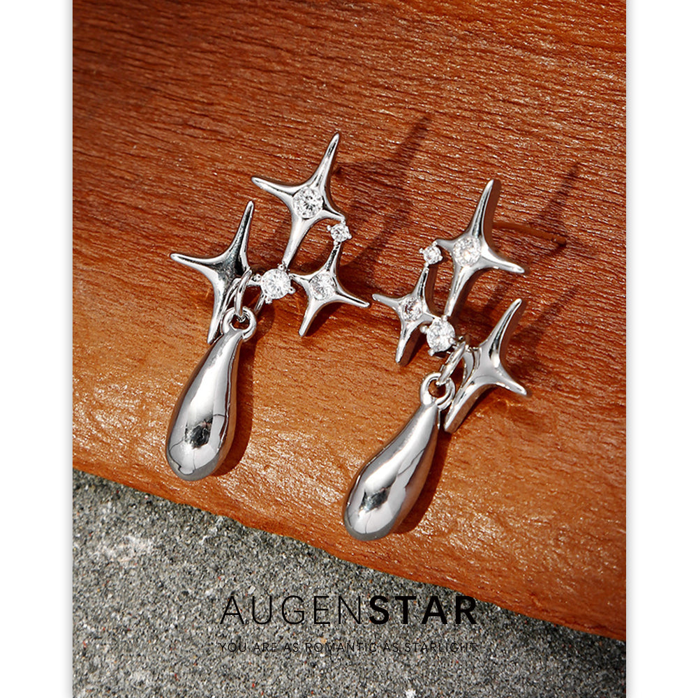 ASR | Four-pointed Star Drop Earrings