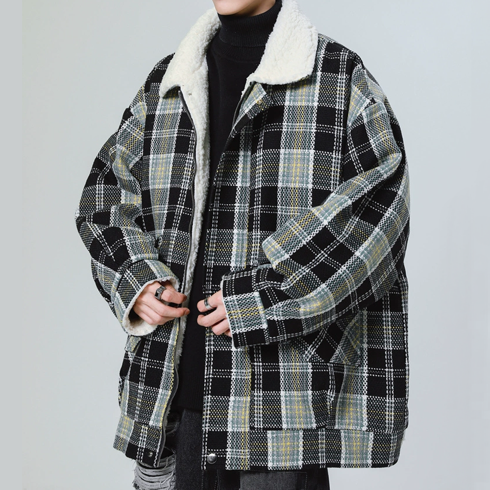 High Street Plaid Shearling Jacket