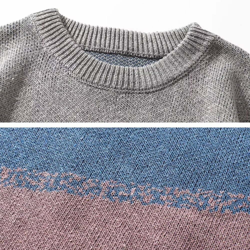 Japanese Contrast Color Large Size Sweater