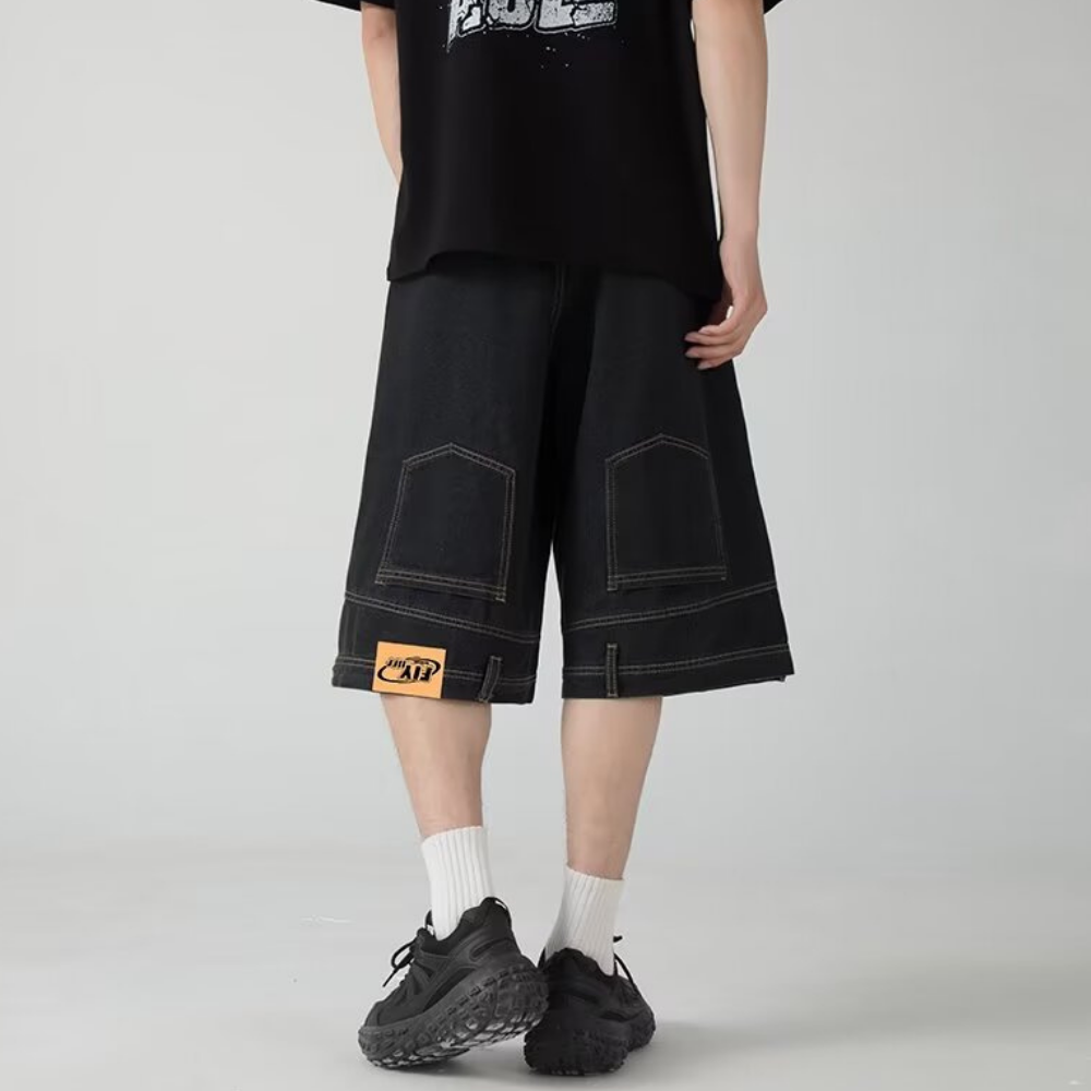 Retro Inverted Denim Shorts