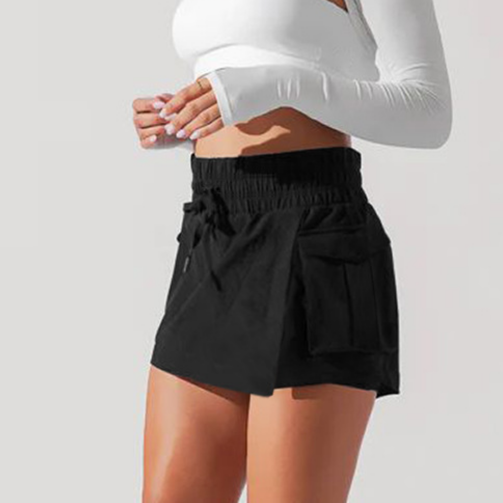 Women's Athletic High Waist Cargo Shorts