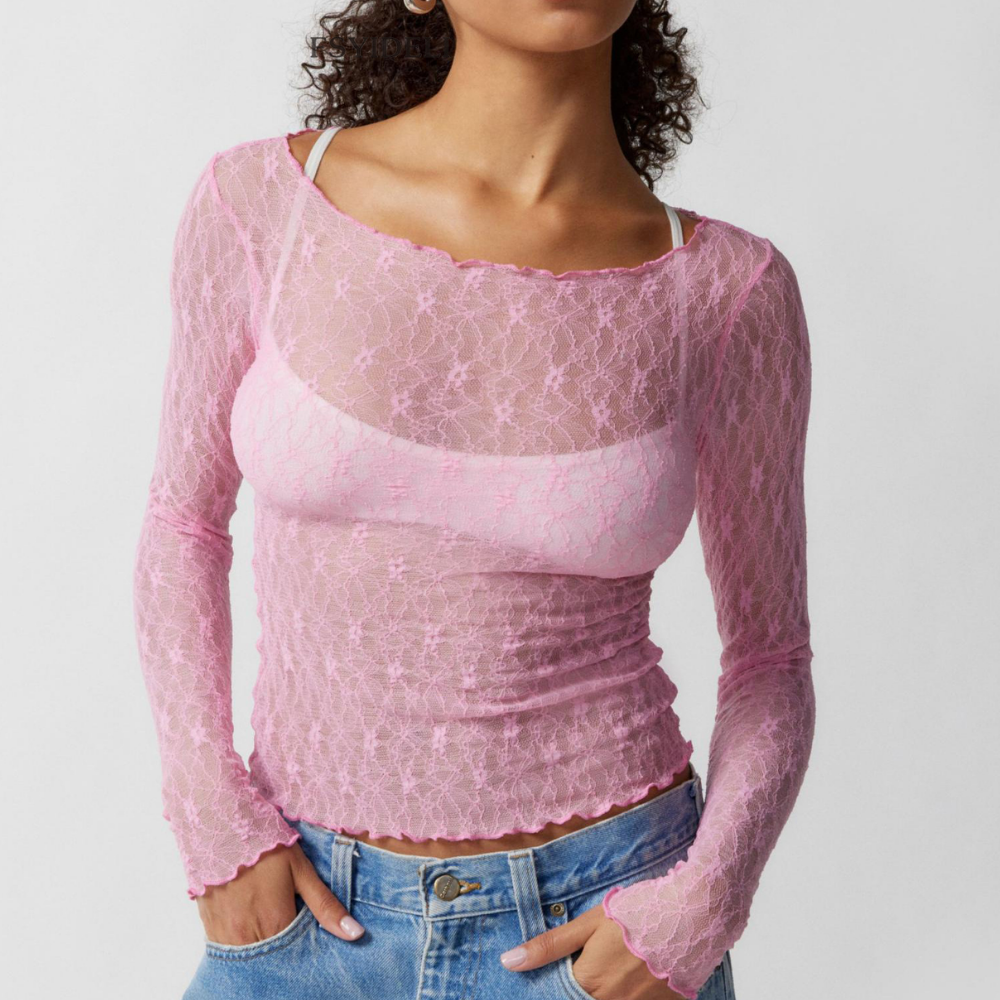 Women's Lace Mesh Long Sleeve