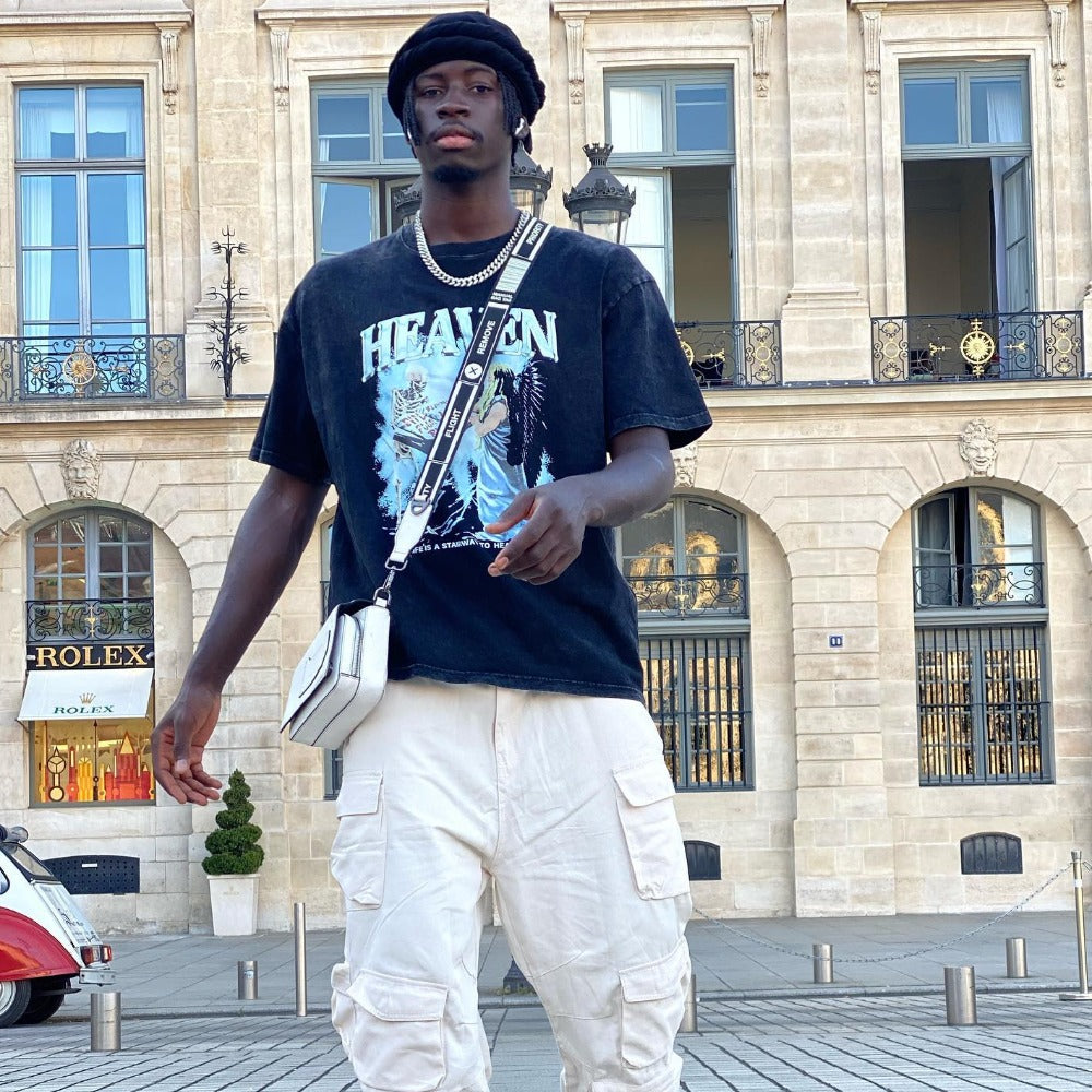 Skull To Heaven Print T-shirt