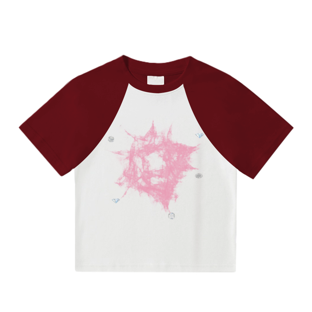 Women's Short Diamond Print T-Shirt
