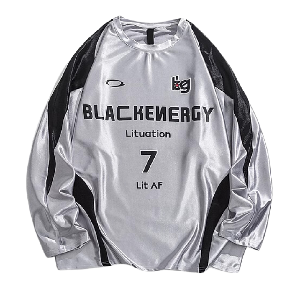 Satin Reflective Raglan Jersey Sweatshirt