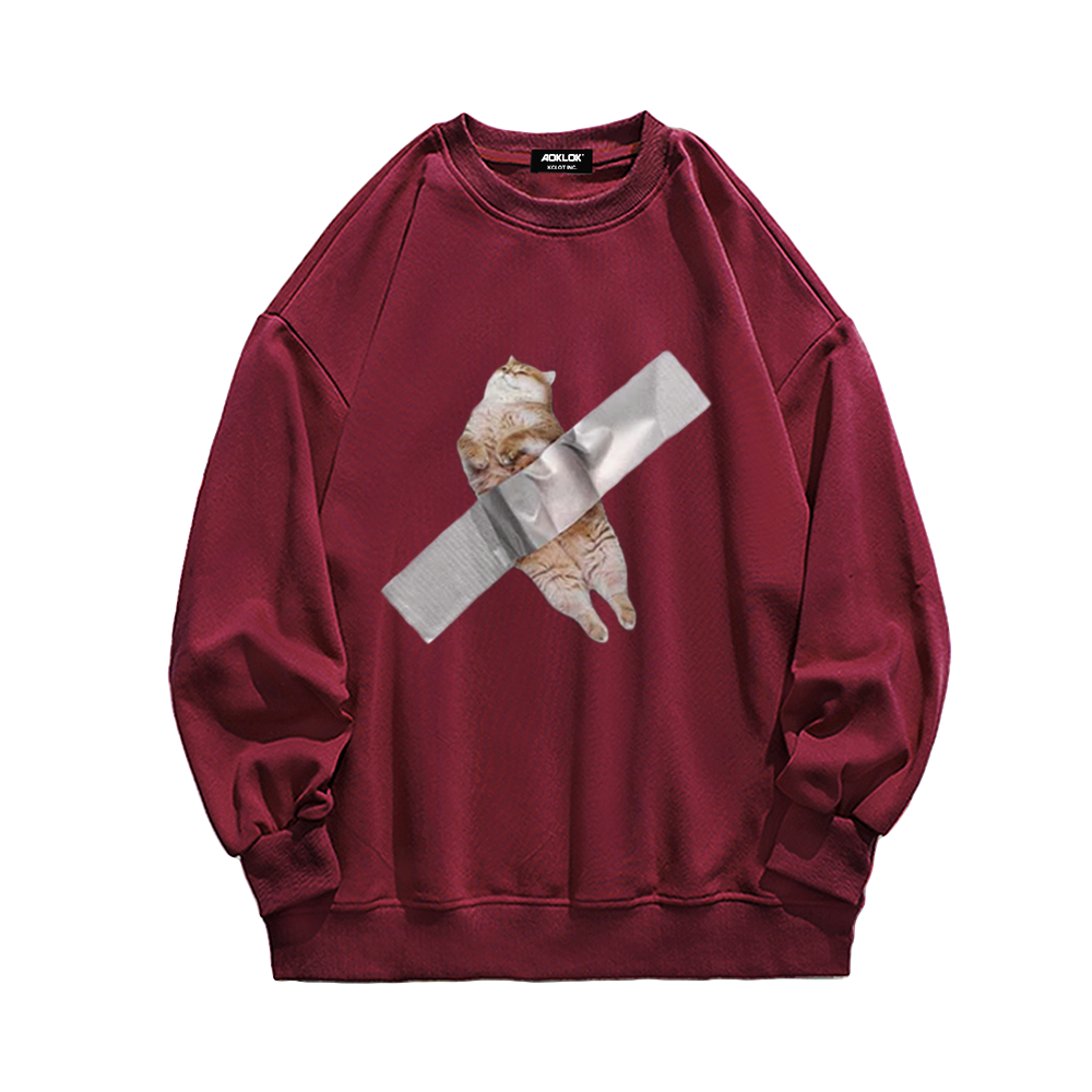 Funny Kitten Print Sweatshirt