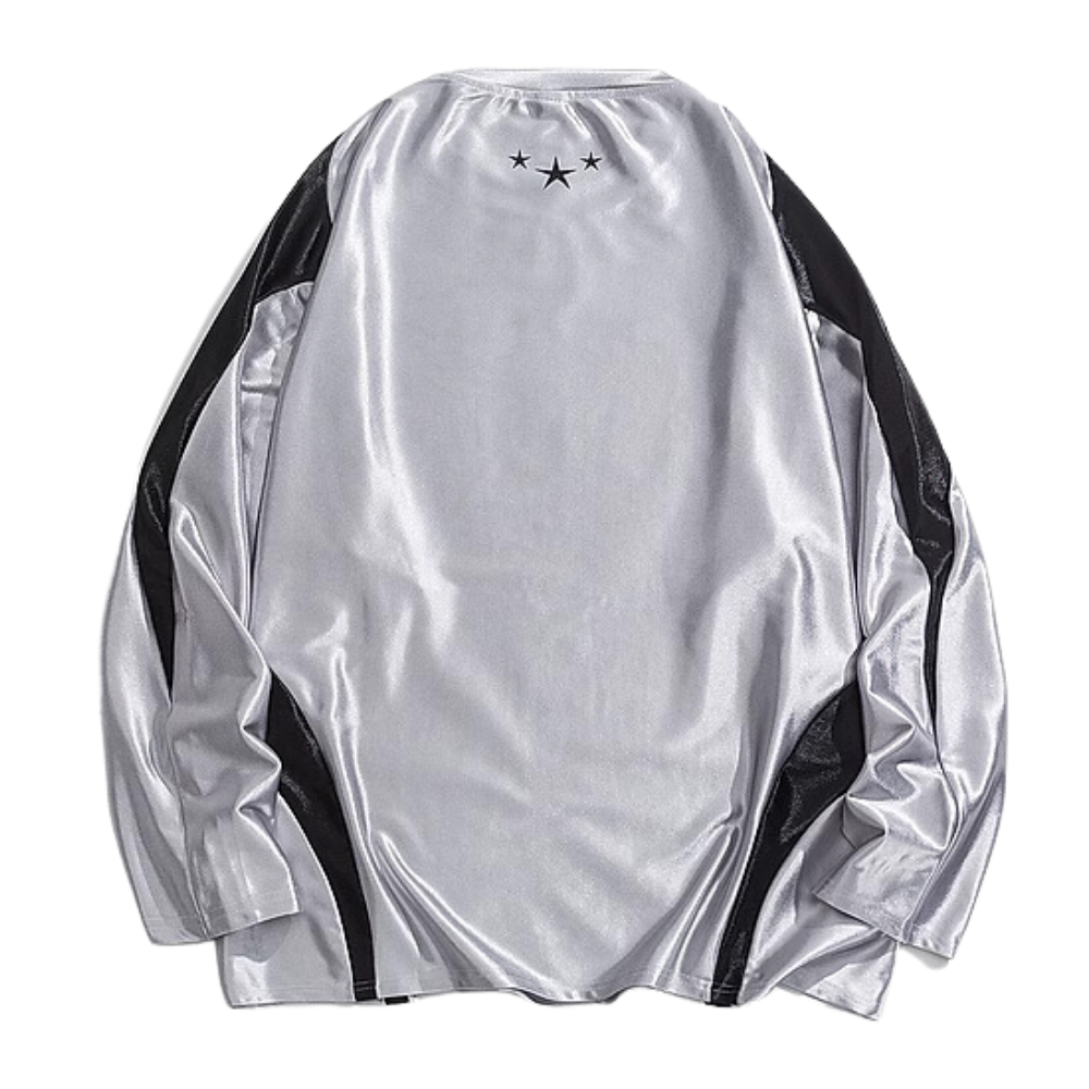 Satin Reflective Raglan Jersey Sweatshirt