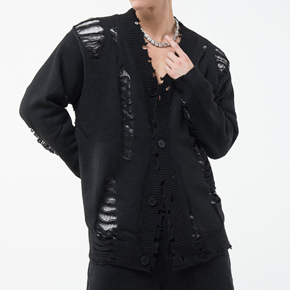 Loose Holes Cardigan Sweater