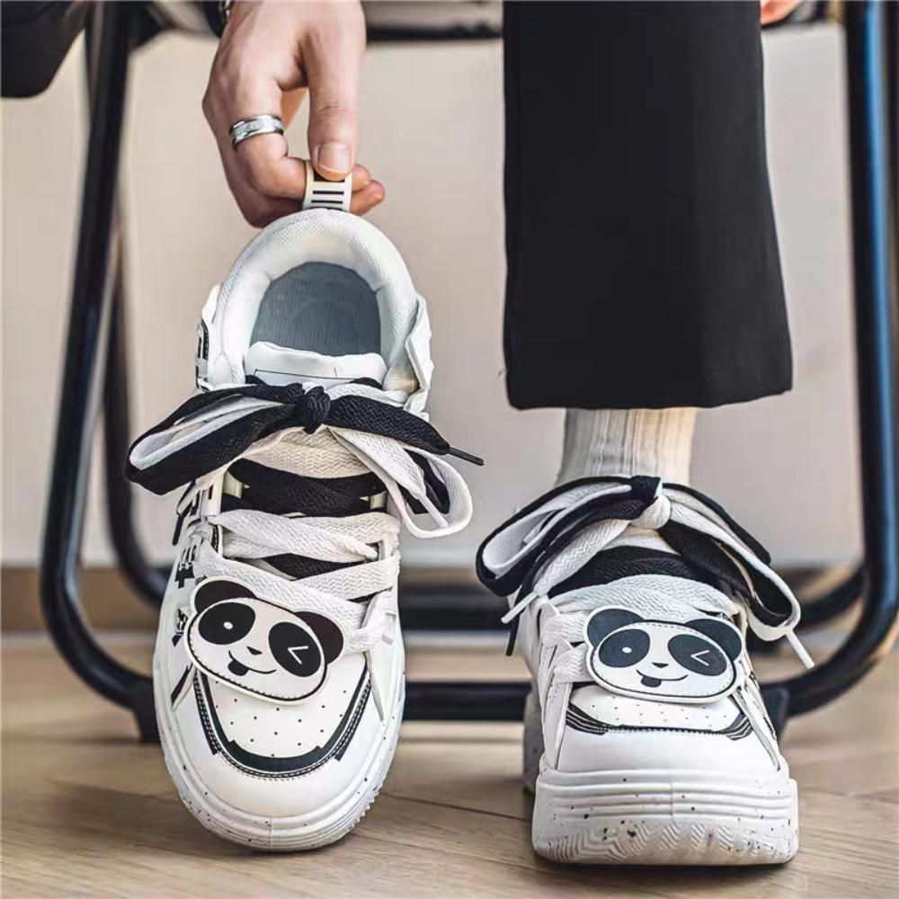 Urban Cartoon Panda Patchwork Sneaker