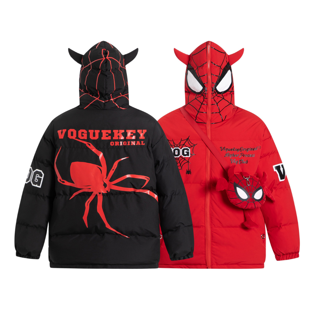 Spider Bag Embroidered Hooded Coat
