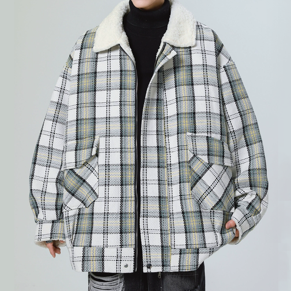 High Street Plaid Shearling Jacket