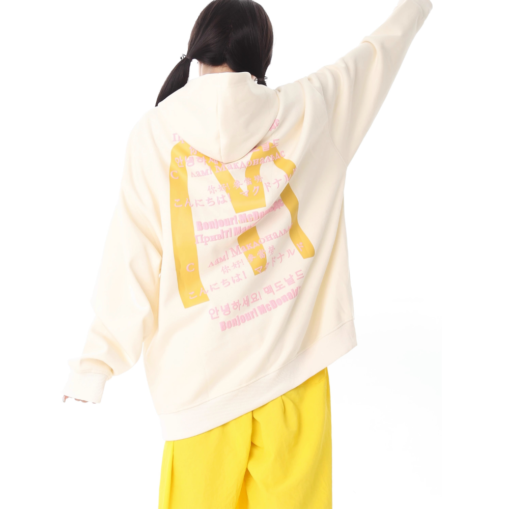 Casual Japanese Letter Print Hoodie