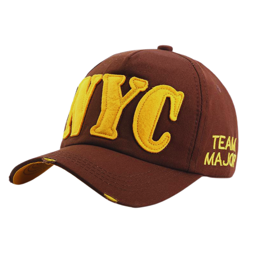 Distressed Street Baseball Cap With Embroidered Letters