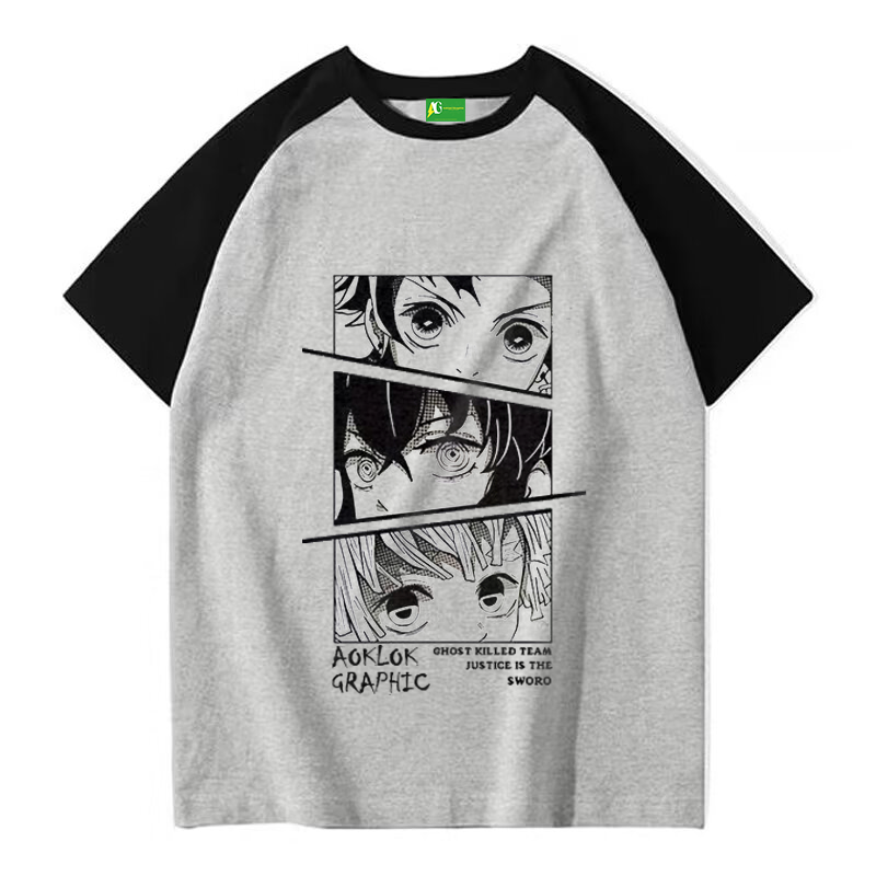 AG Japanese Demon Slayer: Kimetsu no Yaiba Simple Shoulder Short Sleeves