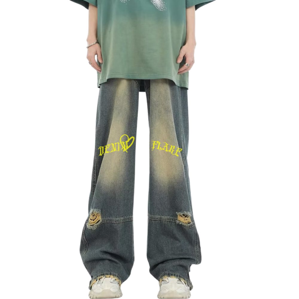 DF|Vintage Artistic Distressed Ripped Jeans