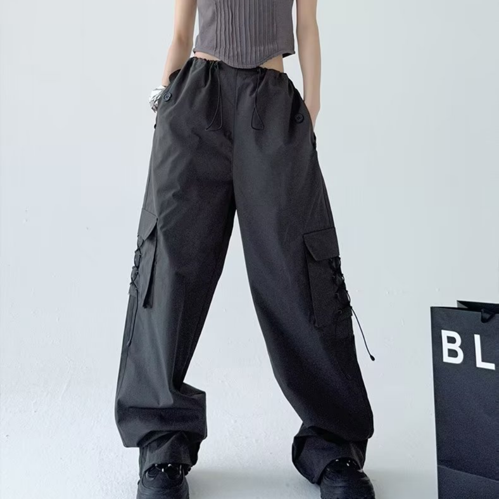 Women's High Street Lace Design Cargo Pants