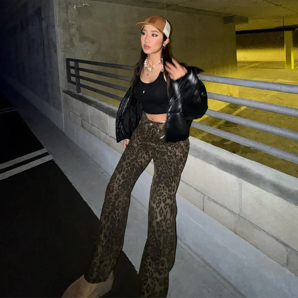 American High Street Leopard Jeans