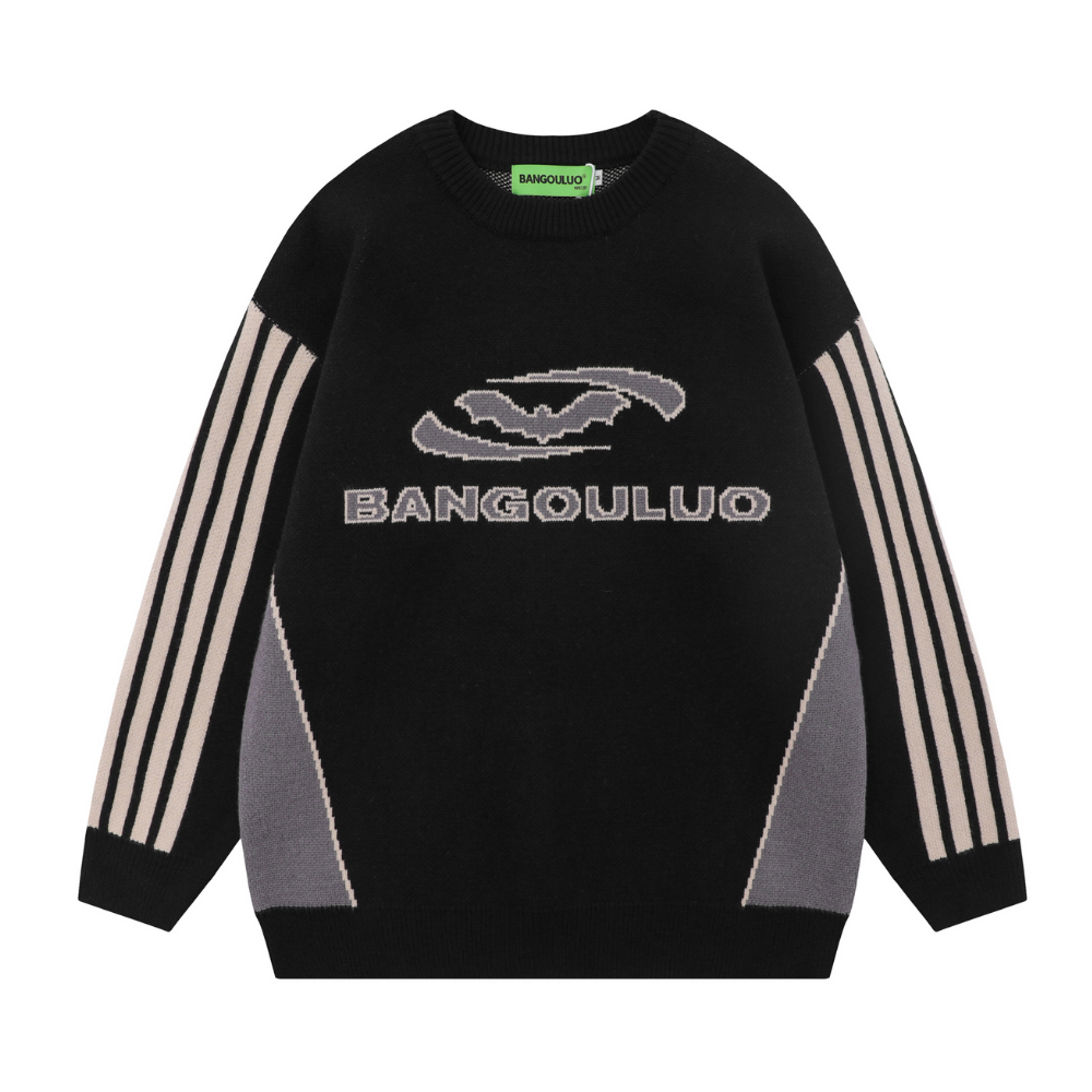 Retro Jacquard Crewneck Sweater