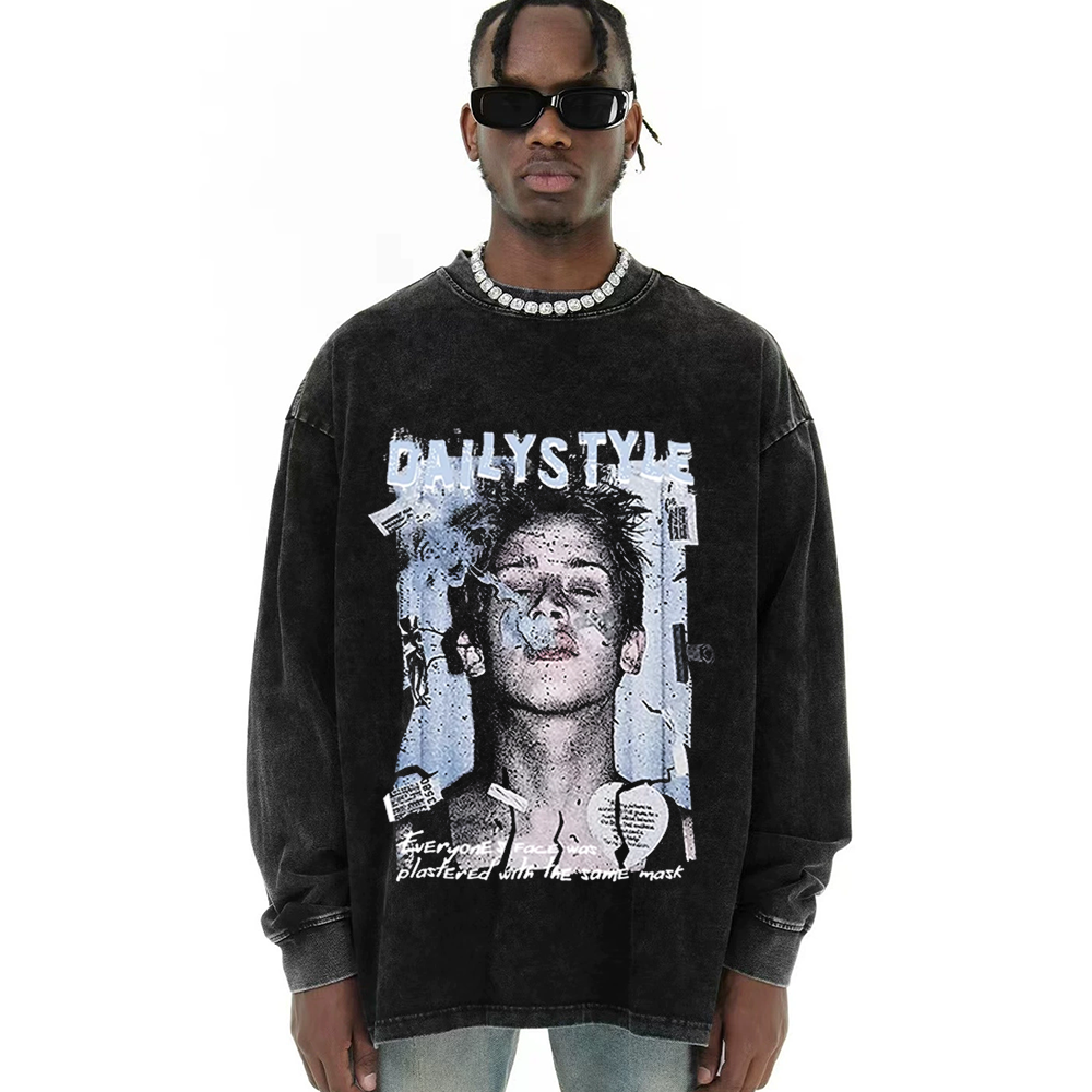 Boy Blowing Smoke Long-Sleeve Shirt
