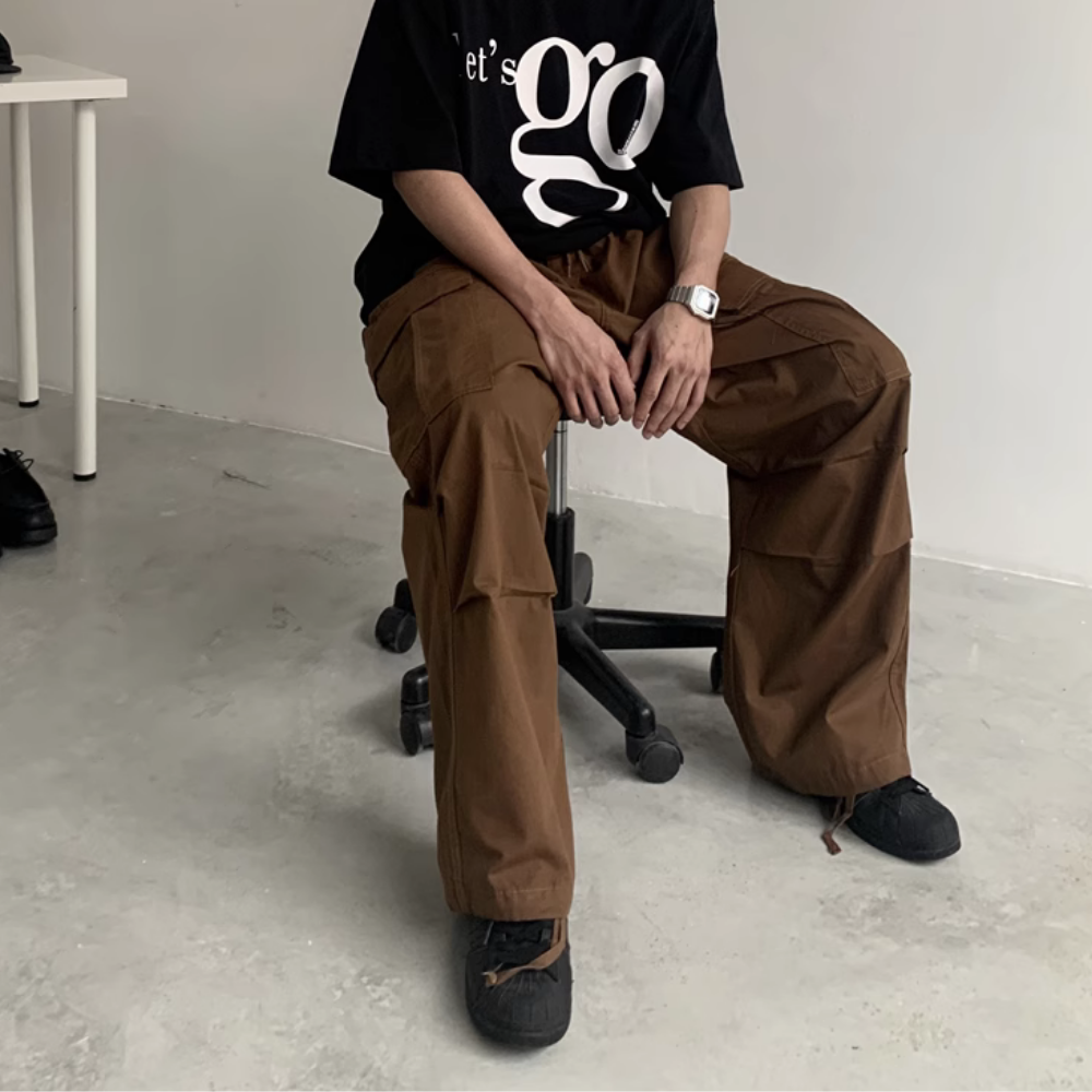 Technical Outdoor Pleated Cargo Pants