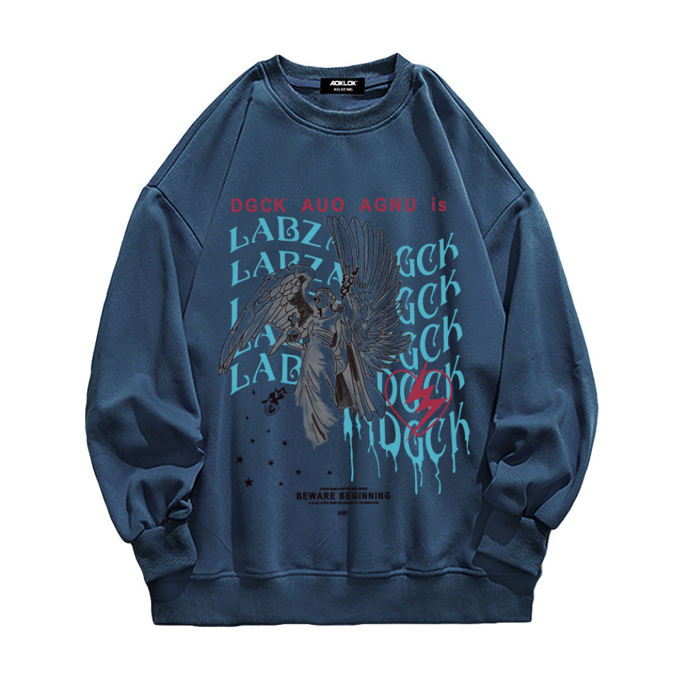 Angel Sculpture Print Sweatshirt
