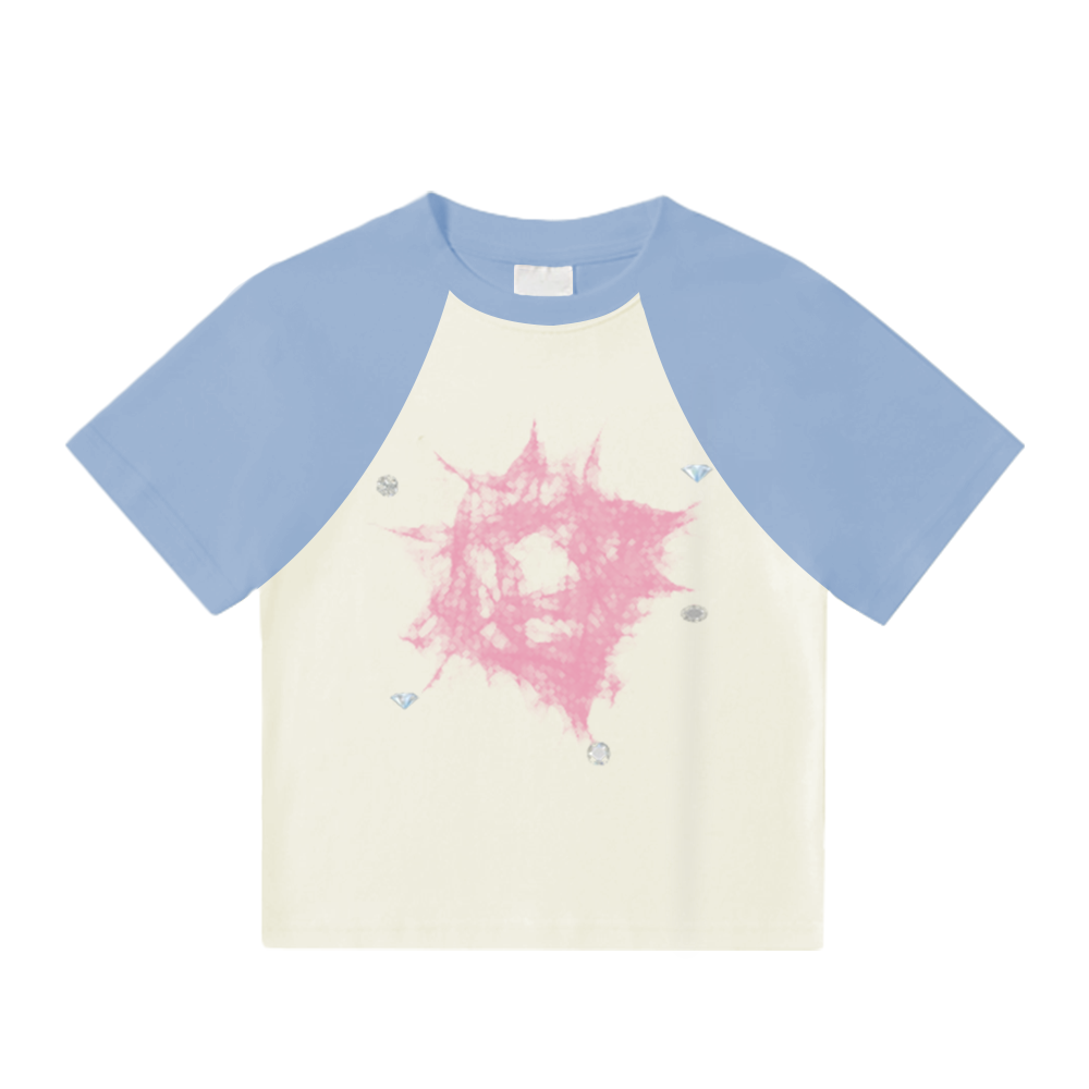 Women's Short Diamond Print T-Shirt