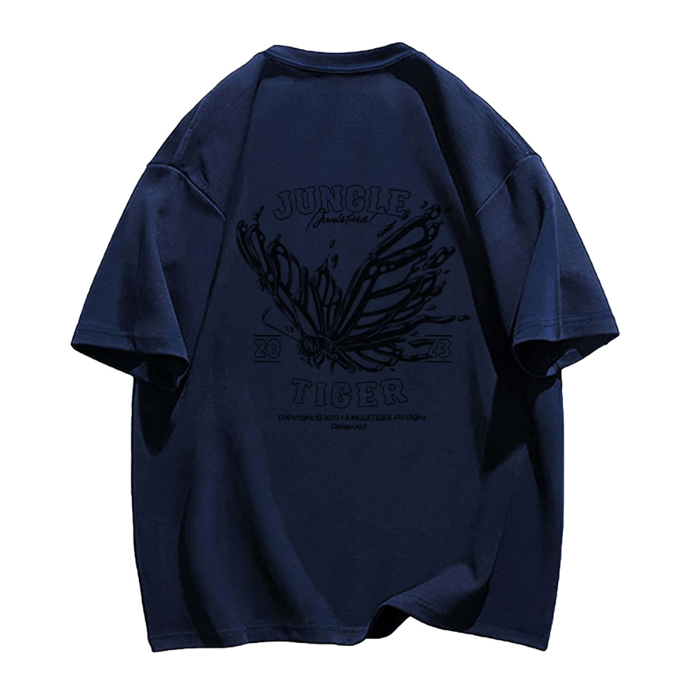 Dark Skeleton Butterfly Solid Color T-Shirt