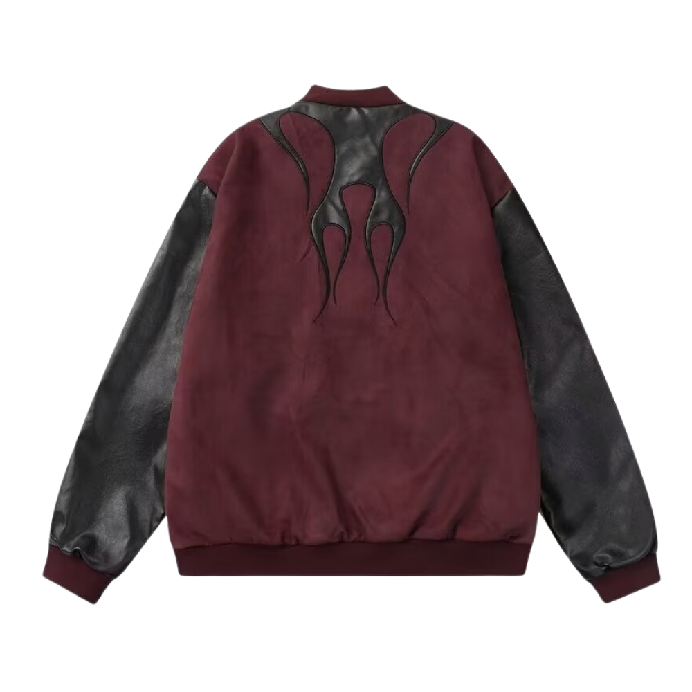 Flame Suede Contrast Leather Jacket