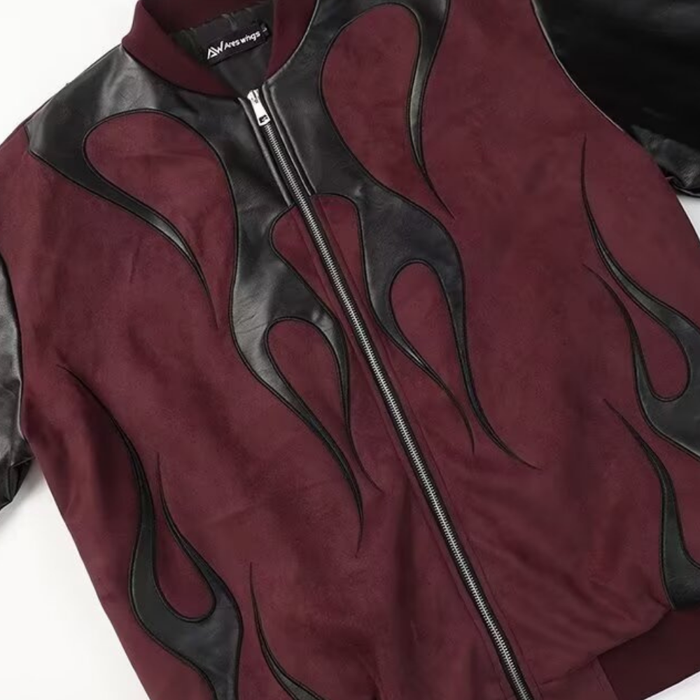 Flame Suede Contrast Leather Jacket
