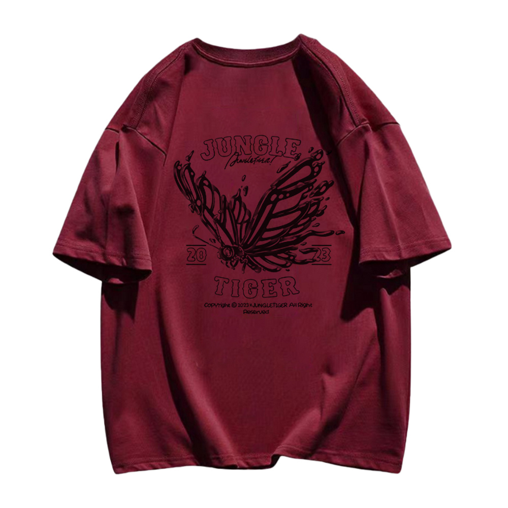 Dark Skeleton Butterfly Solid Color T-Shirt