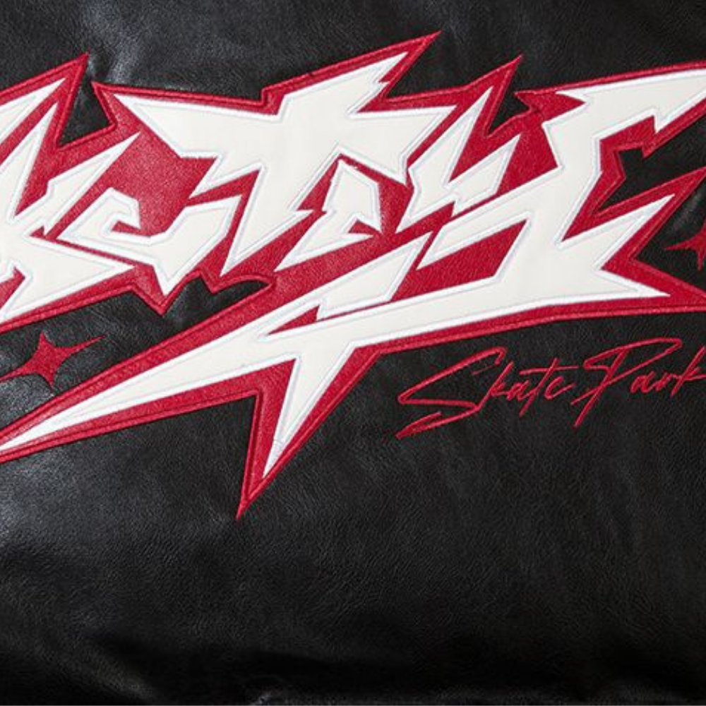 Star Letter Patch Stand Collar Coat