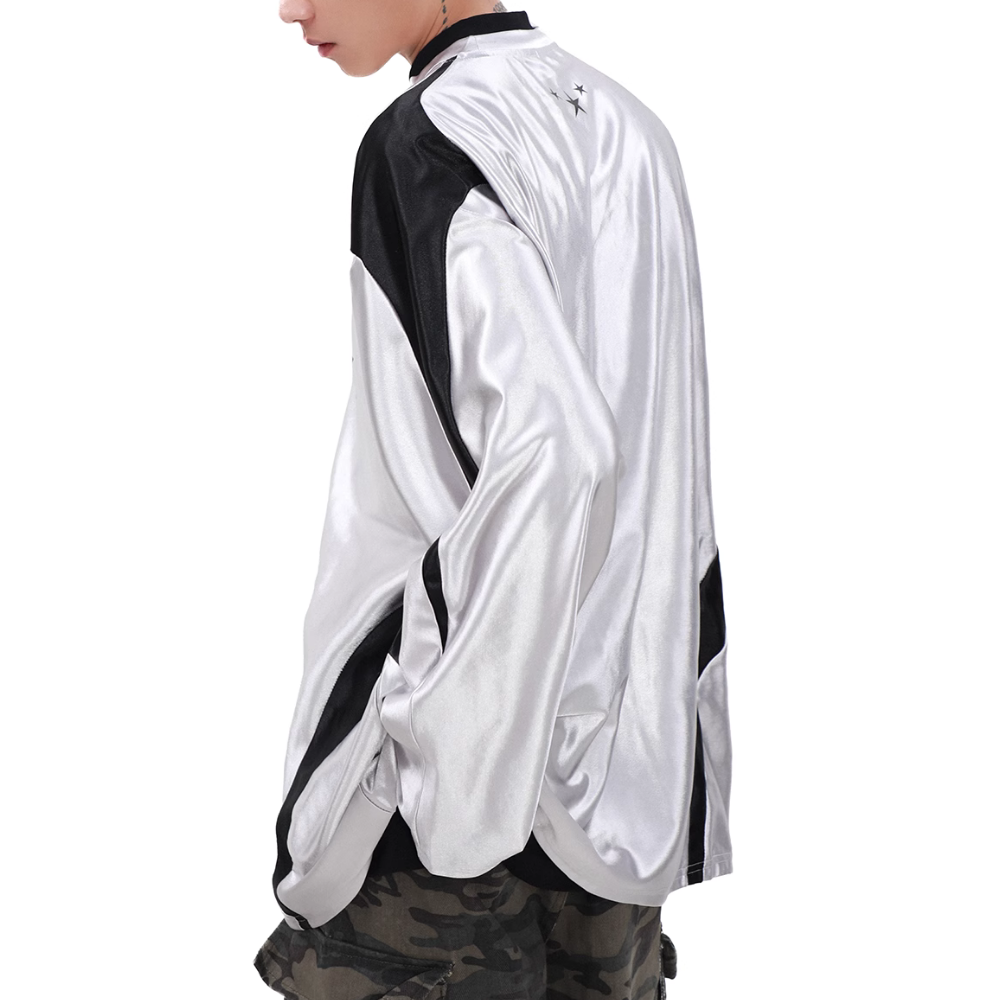 Satin Reflective Raglan Jersey Sweatshirt