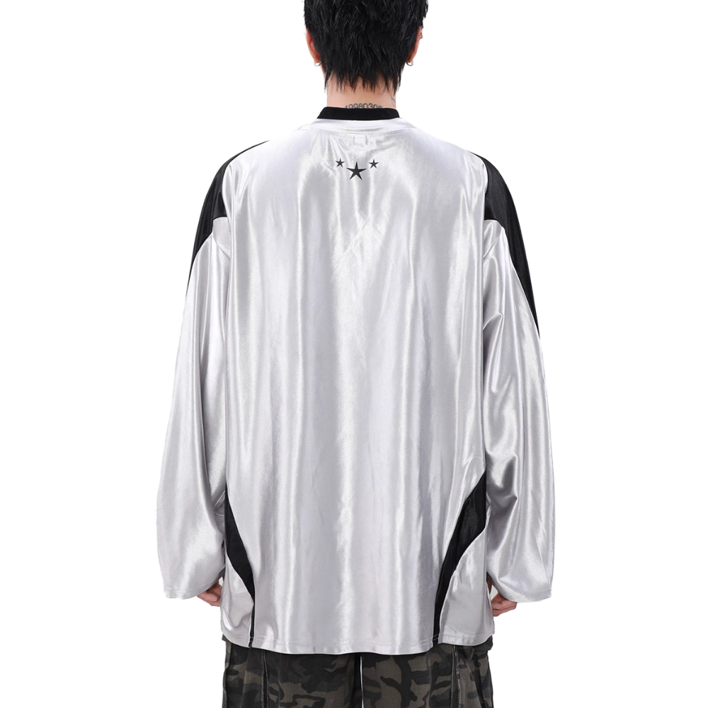 Satin Reflective Raglan Jersey Sweatshirt