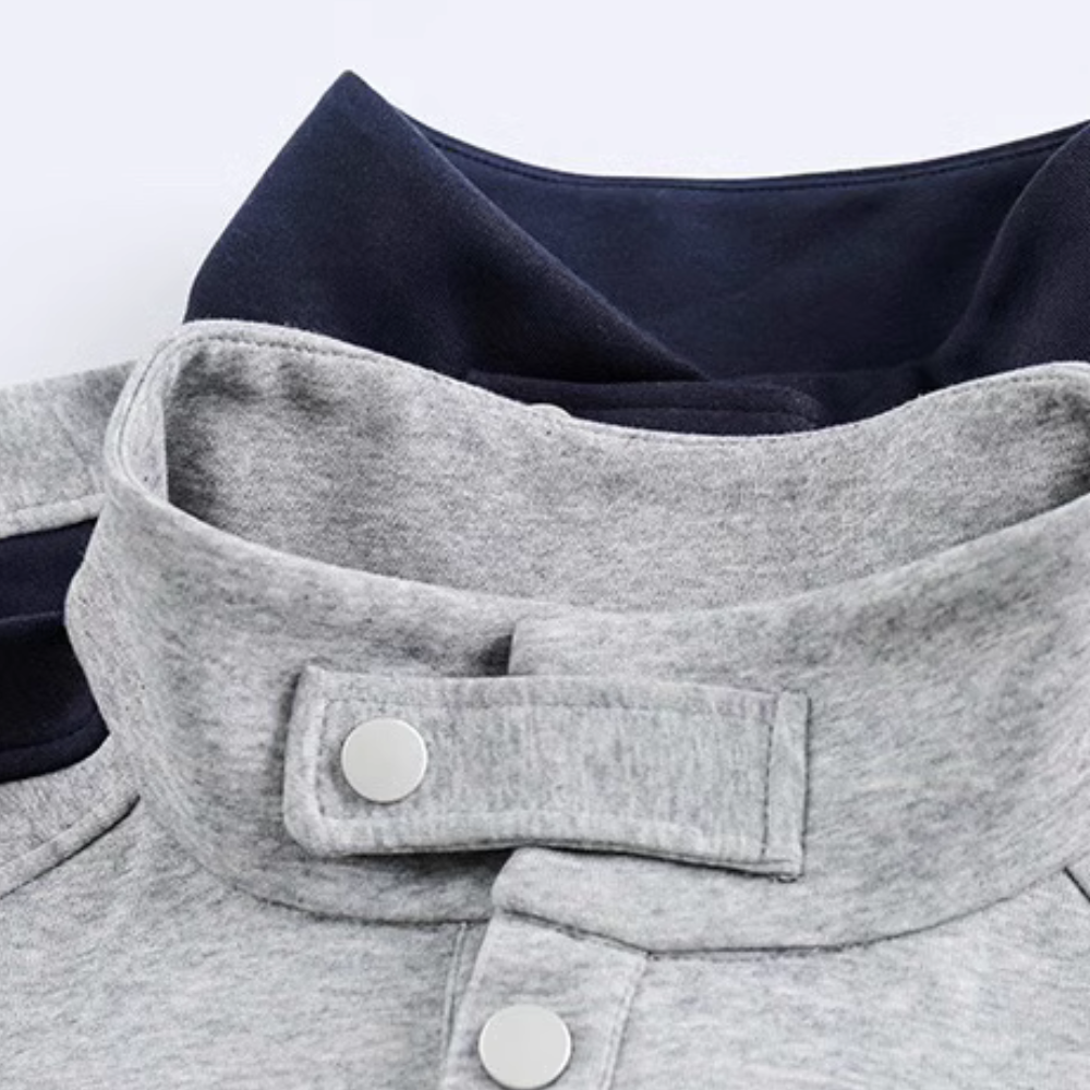 Japanese Urban W letter Polo sweatshirt