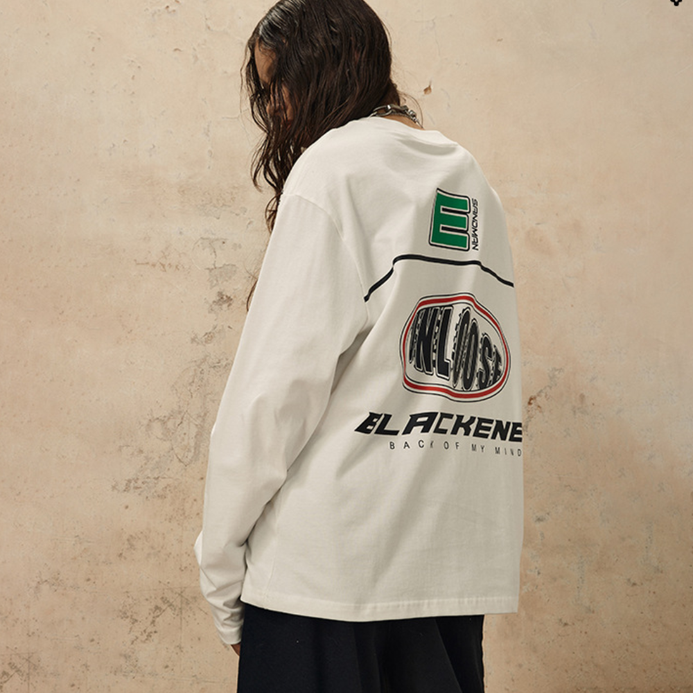 American Motorcycle Style Round Neck Sweatshirt