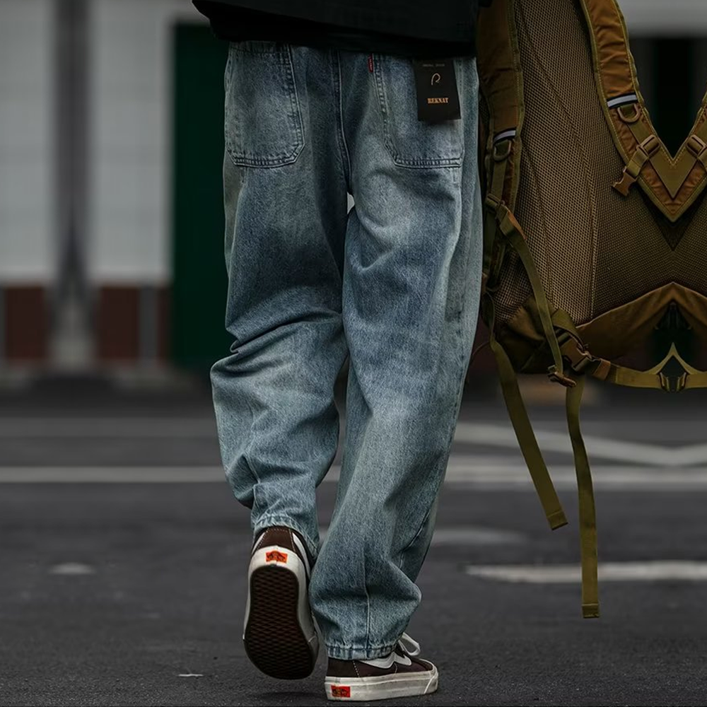 American Retro Multi-Fold Workwear Jeans