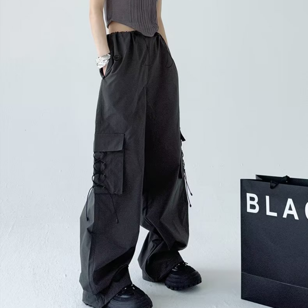 Women's High Street Lace Design Cargo Pants