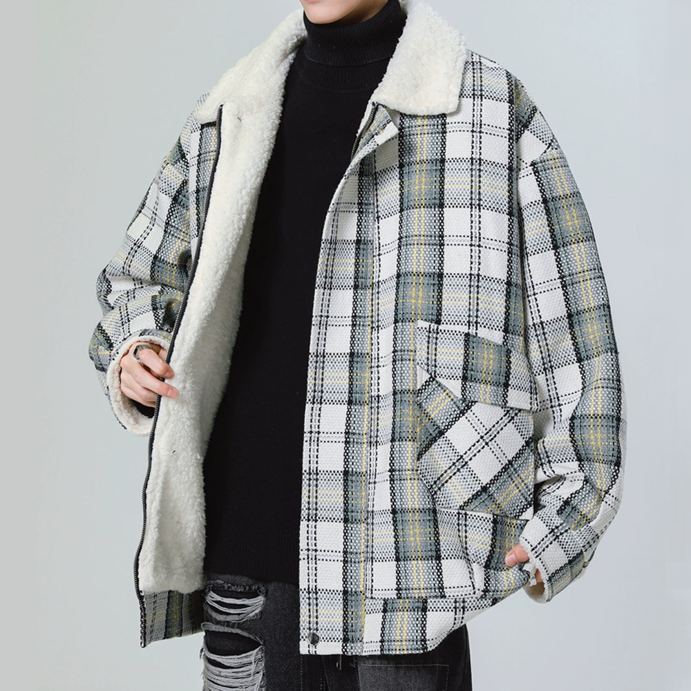 High Street Plaid Shearling Jacket