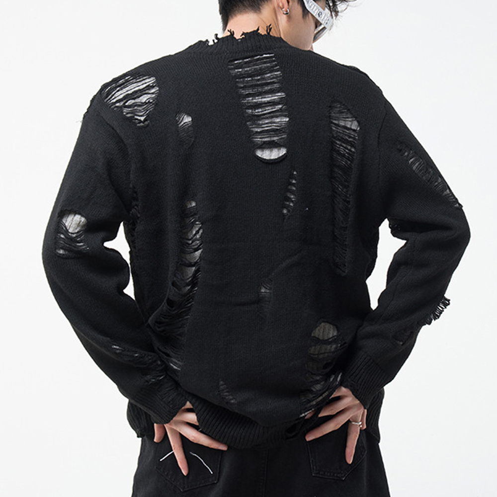 Loose Holes Cardigan Sweater