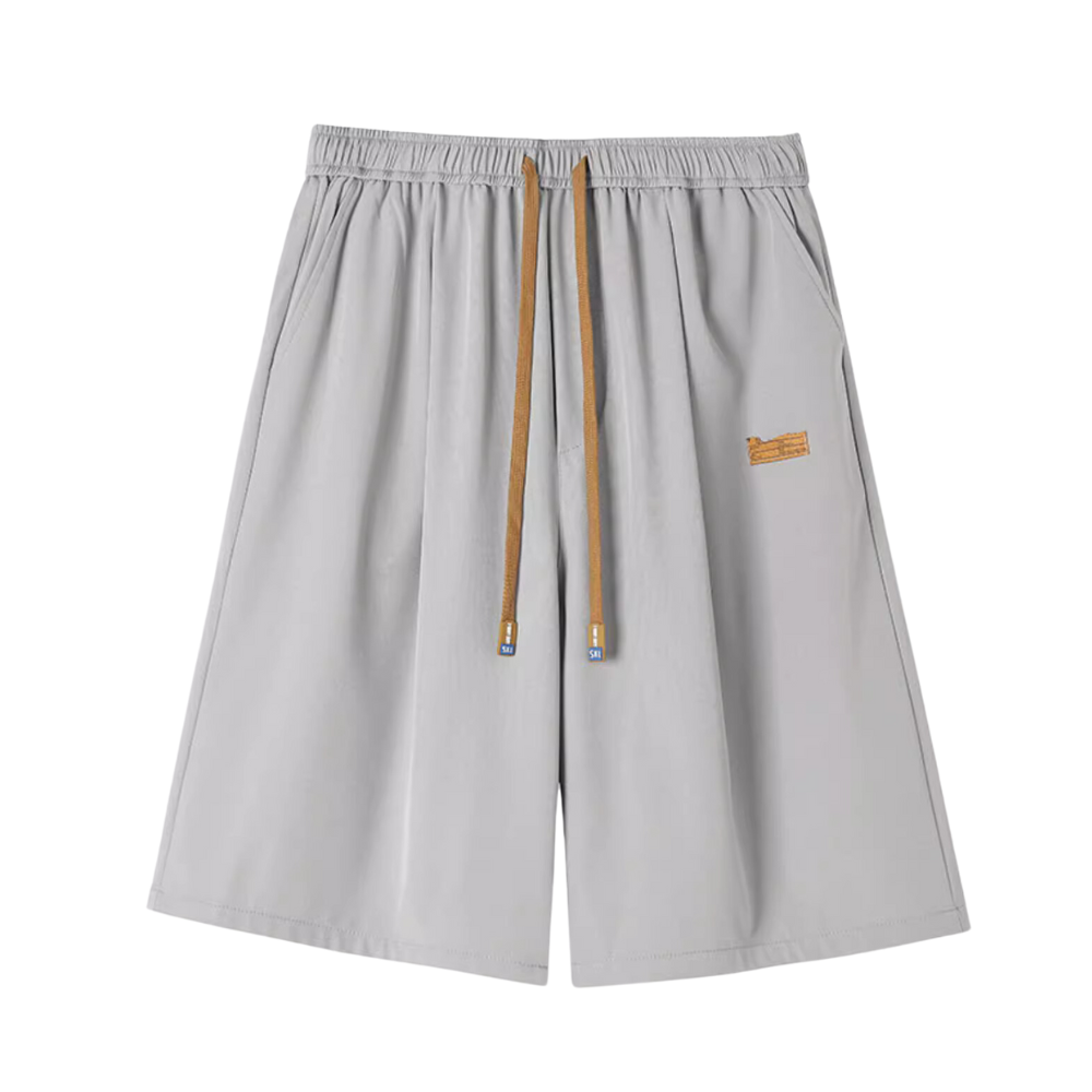 Relaxed Solid Drawstring Shorts