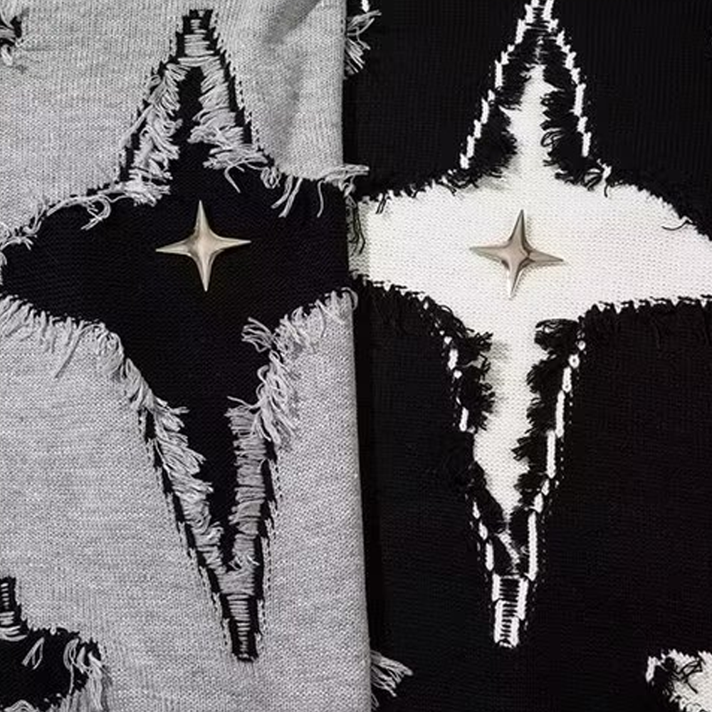 Retro Hole Cross Sweater