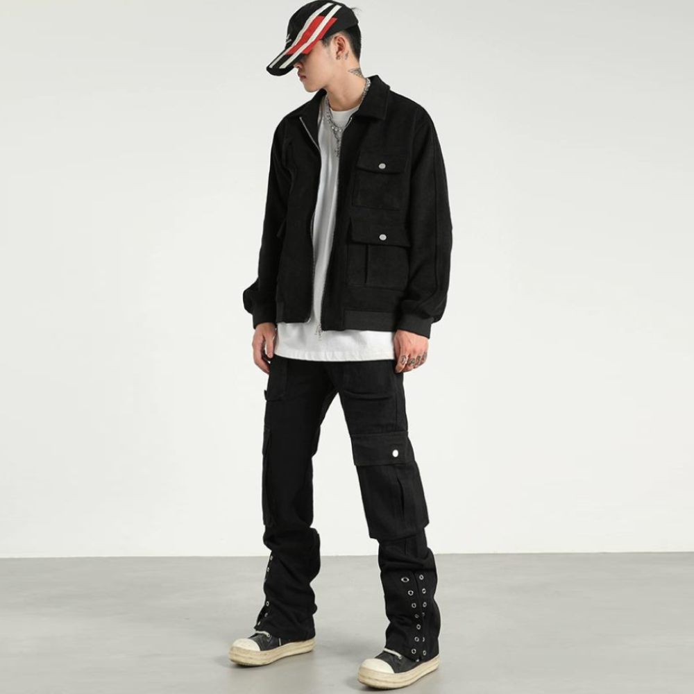 High Street Multi-Pocket Buttoned Cargo Pants